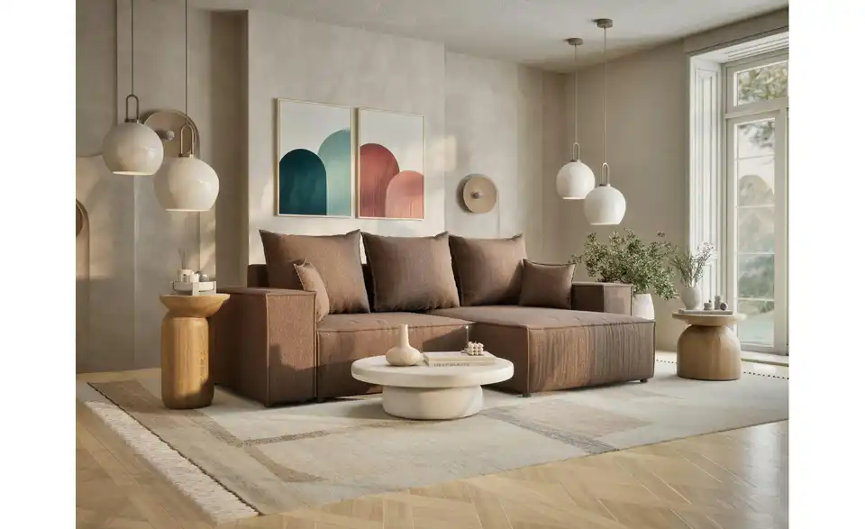 Ecksofa, in Wohnsituation