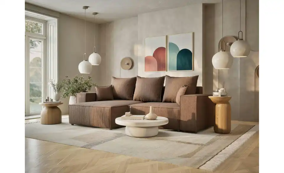 Ecksofa, in Wohnsituation