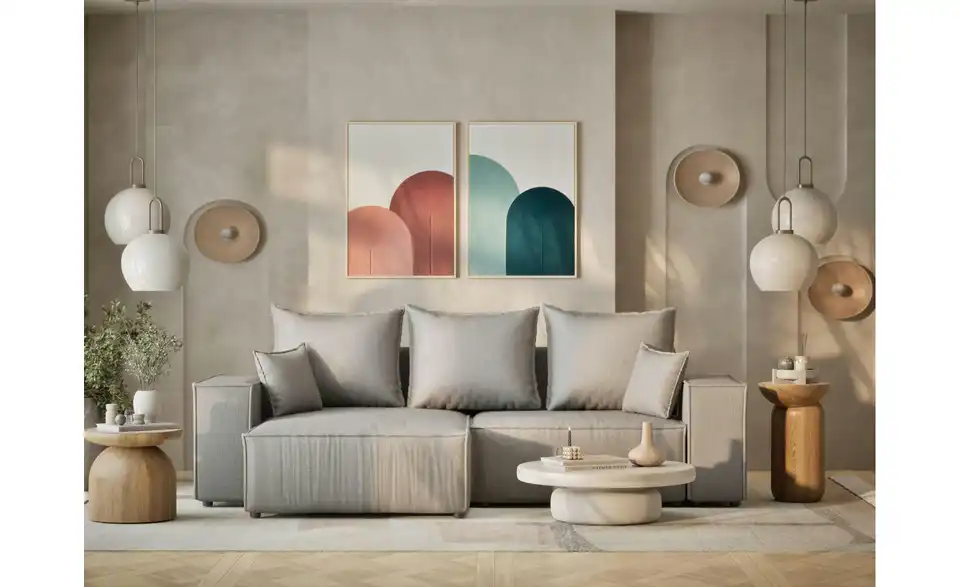 Ecksofa, in Wohnsituation