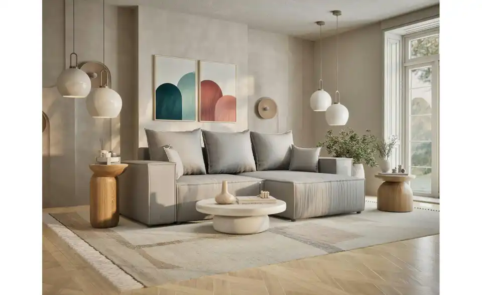 Ecksofa, in Wohnsituation