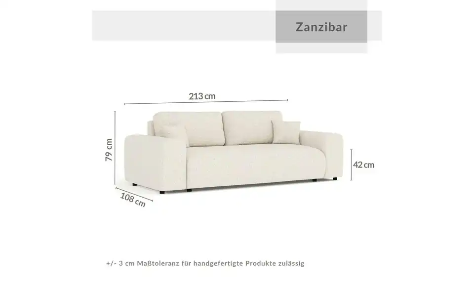 Einzelsofa, Bemaßung