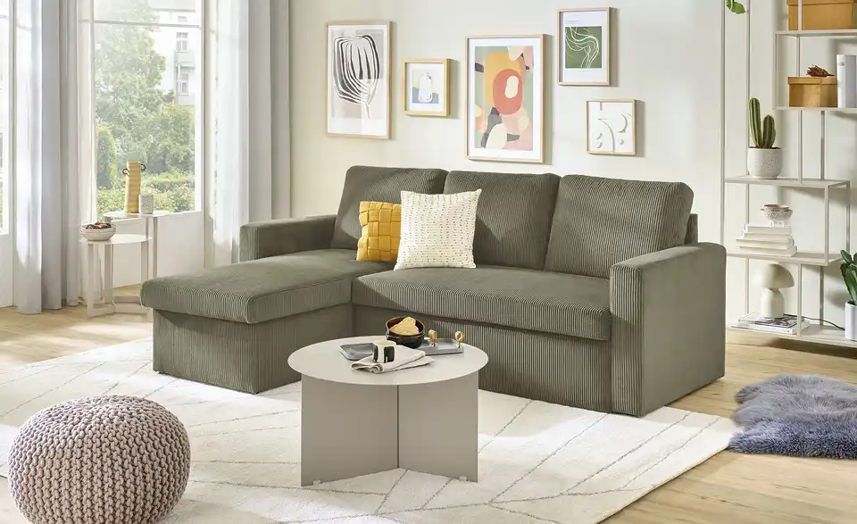 Ecksofa Xenia mit Schlaffunktion, in Wohnsituation