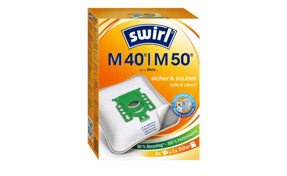 SWIRL Staubsaugertüte M 40/50 MicroPor Plus, Frontansicht