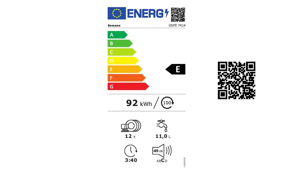 Bomann Einbau-Geschirrspüler GSPE 7414, Einkauf-Vorgabe
