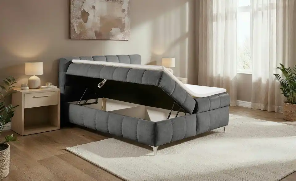 Boxbett mit Bettkasten, in Wohnsituation