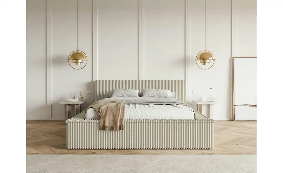 Selsey Polsterbett BK 160x200 H.beige mit Bettkasten, in Wohnsituation