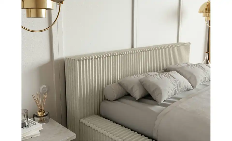 Selsey Polsterbett BK 160x200 H.beige mit Bettkasten, in Wohnsituation