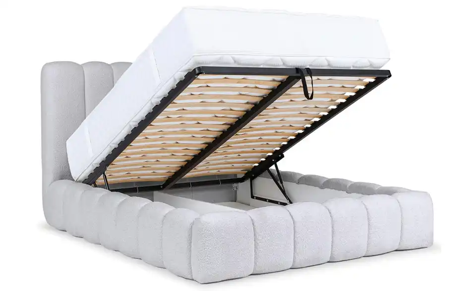 Selsey Polsterbett BK 140x200Hellgrau mit Bettkasten, Funktionsansicht