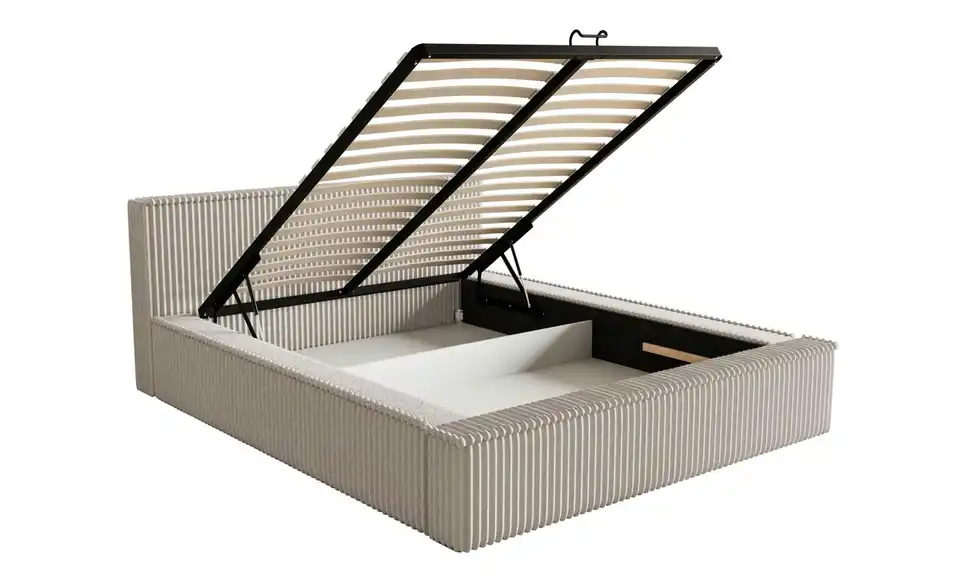 Selsey Polsterbett BK 160x200 Greige mit Bettkasten, Funktionsansicht