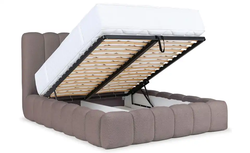 Selsey Polsterbett BK 180x200 H.braun mit Bettkasten, Funktionsansicht