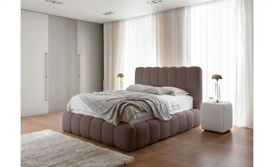 Selsey Polsterbett BK 180x200 H.braun mit Bettkasten, in Wohnsituation