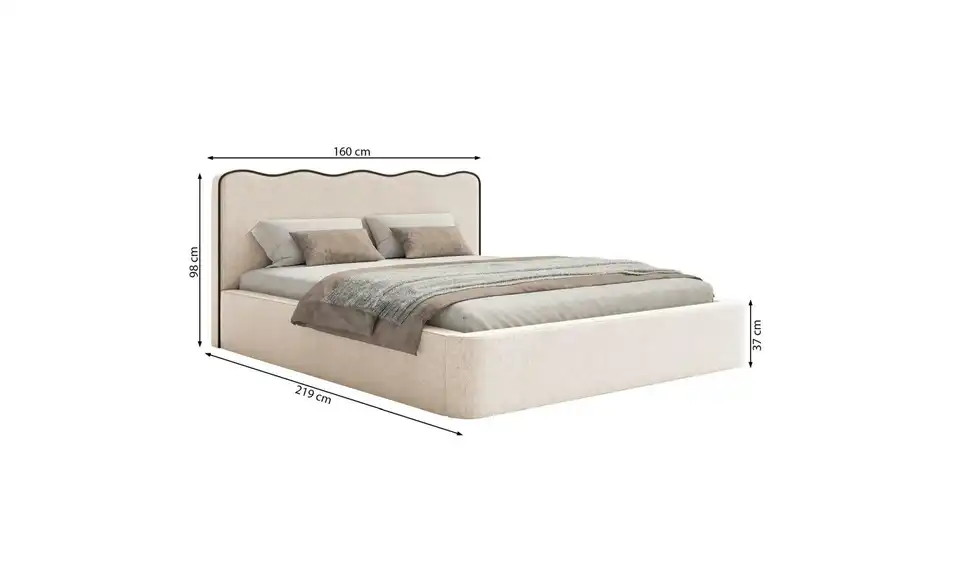 Selsey Polsterbett, Bemaßung