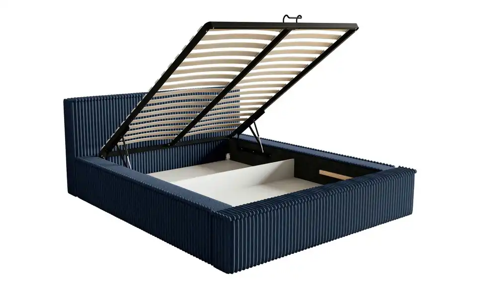 Selsey Polsterbett BK 160x200 Blau mit Bettkasten, Funktionsansicht