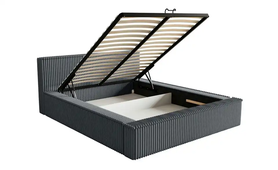 Selsey Polsterbett BK 160x200 Grau mit Bettkasten, Funktionsansicht