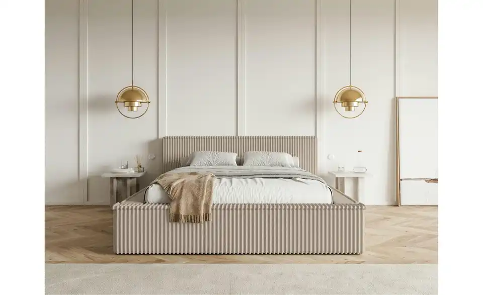 Selsey Polsterbett BK 160x200 D.beige mit Bettkasten, in Wohnsituation