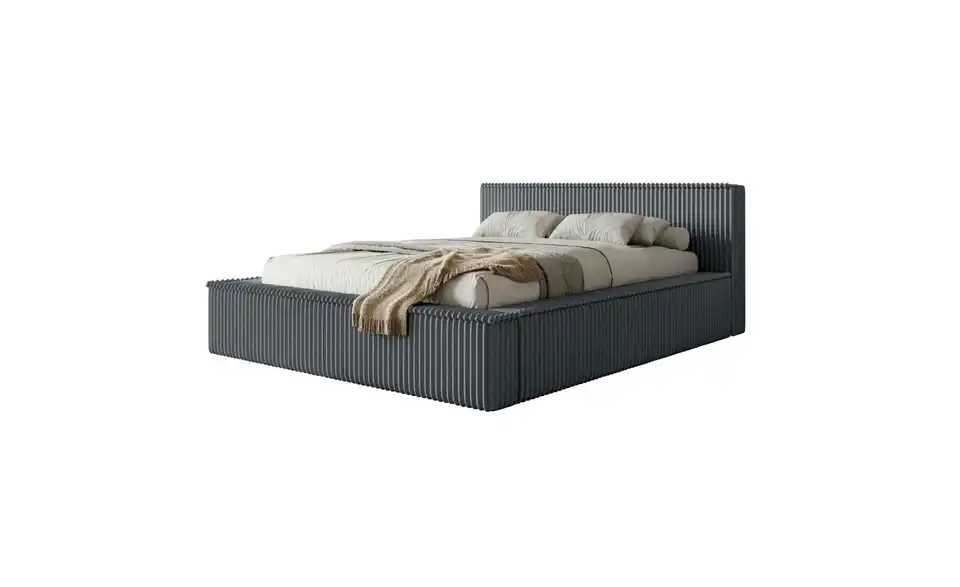 Selsey Polsterbett BK 180x200 Grau mit Bettkasten, Perspektive