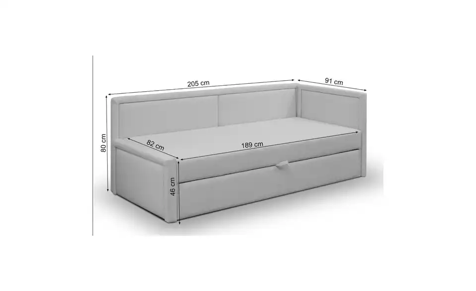 Selsey Polsterliege, Bemaßung