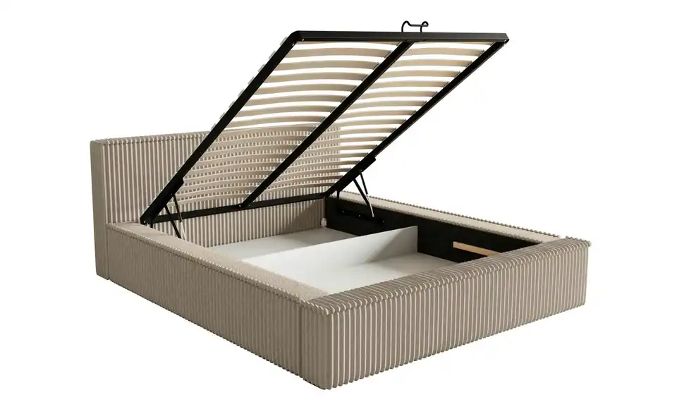 Selsey Polsterbett BK 180x200 D.beige mit Bettkasten, Funktionsansicht
