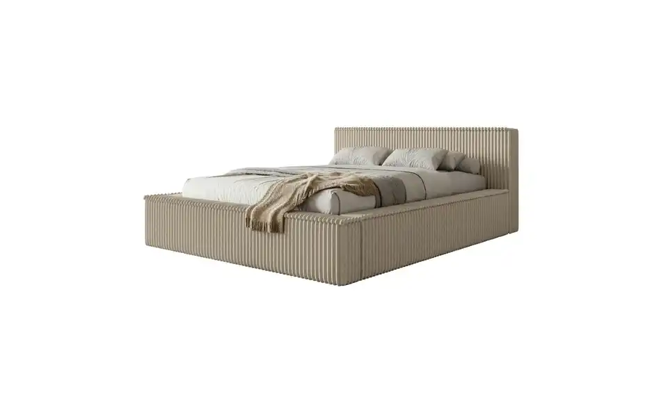 Selsey Polsterbett BK 180x200 D.beige mit Bettkasten, Perspektive