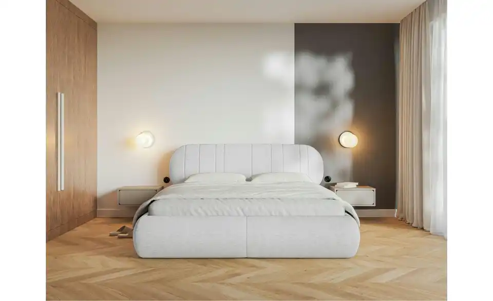 Selsey Polsterbett 140x200 Hellgrau, in Wohnsituation