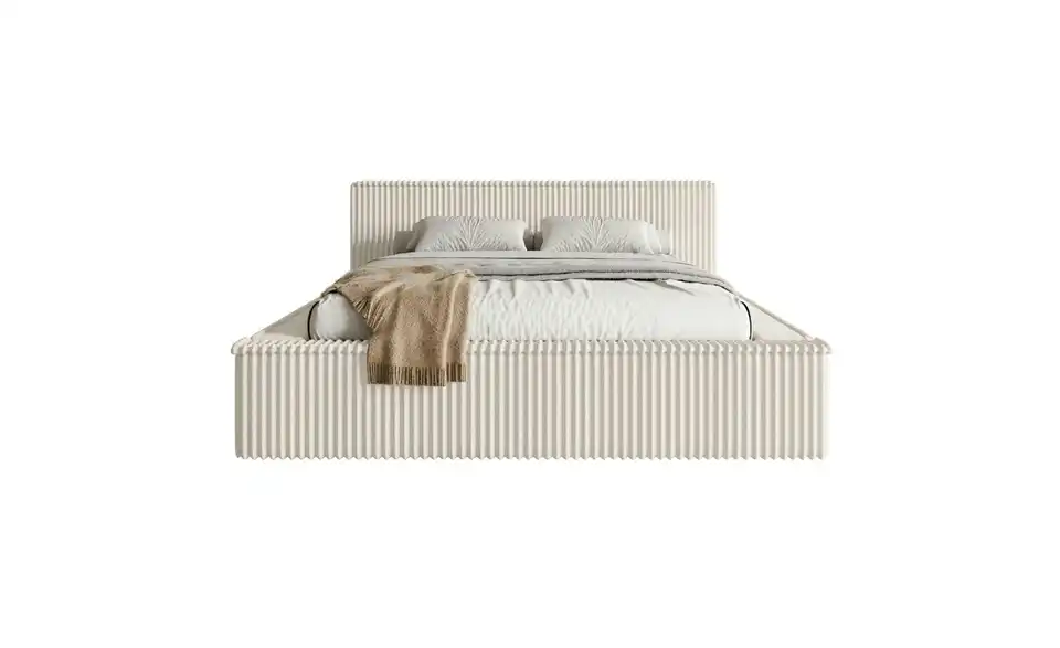 Selsey Polsterbett BK 180x200 Creme mit Bettkasten