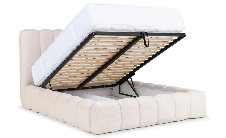 Selsey Polsterbett BK 180x200 H.beige mit Bettkasten, Funktionsansicht