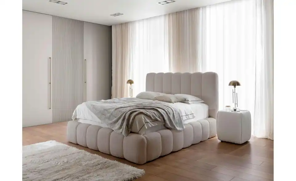 Selsey Polsterbett BK 160x200 H.beige mit Bettkasten, in Wohnsituation