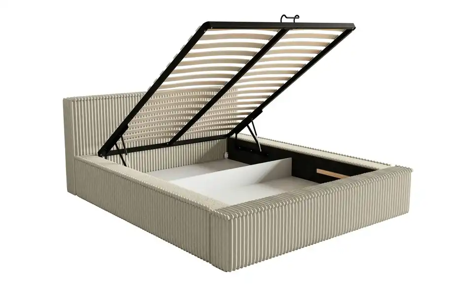 Selsey Polsterbett BK 180x200 H.beige mit Bettkasten, Funktionsansicht