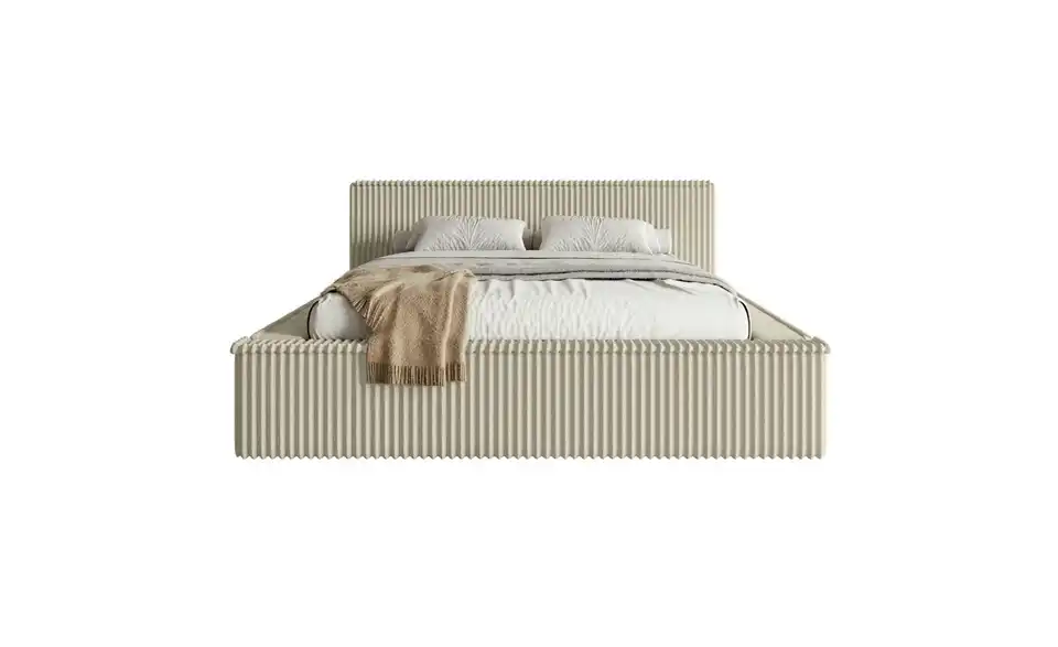 Selsey Polsterbett BK 180x200 H.beige mit Bettkasten