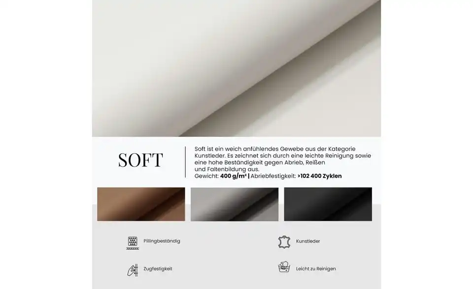 Polsterbett mit Bettkasten, Bild mit Text