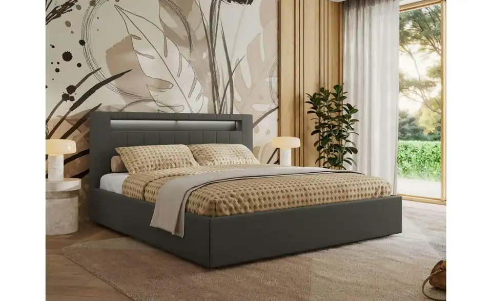 Polsterbett mit Bettkasten, in Wohnsituation