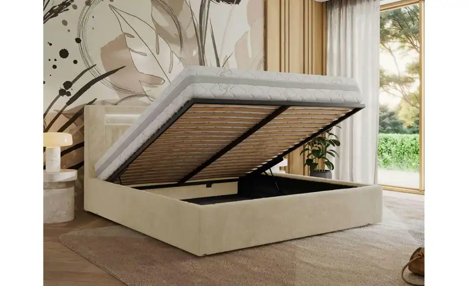 Polsterbett mit Bettkasten, in Wohnsituation