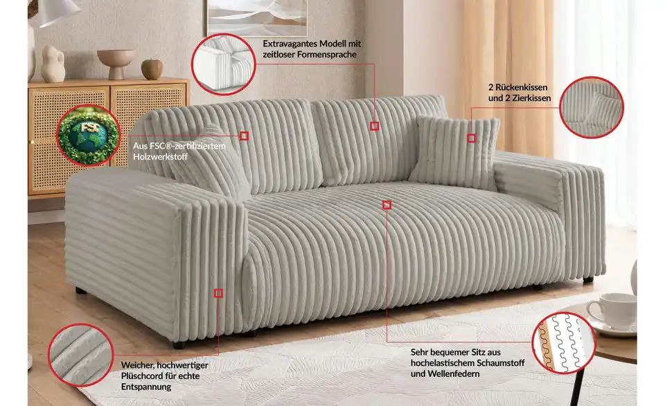 S-STYLE Einzelsofa Mollis, Bild mit Text