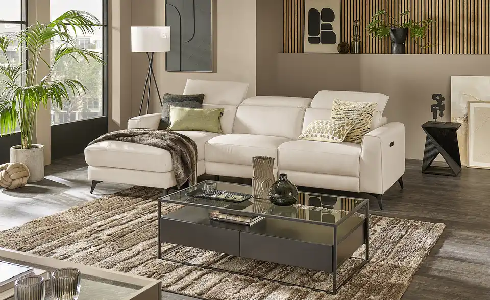 Primo Ecksofa Taku mit Relaxfunktion, in Wohnsituation