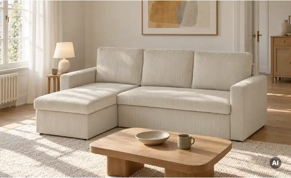 Ecksofa Xenia mit Schlaffunktion, in Wohnsituation