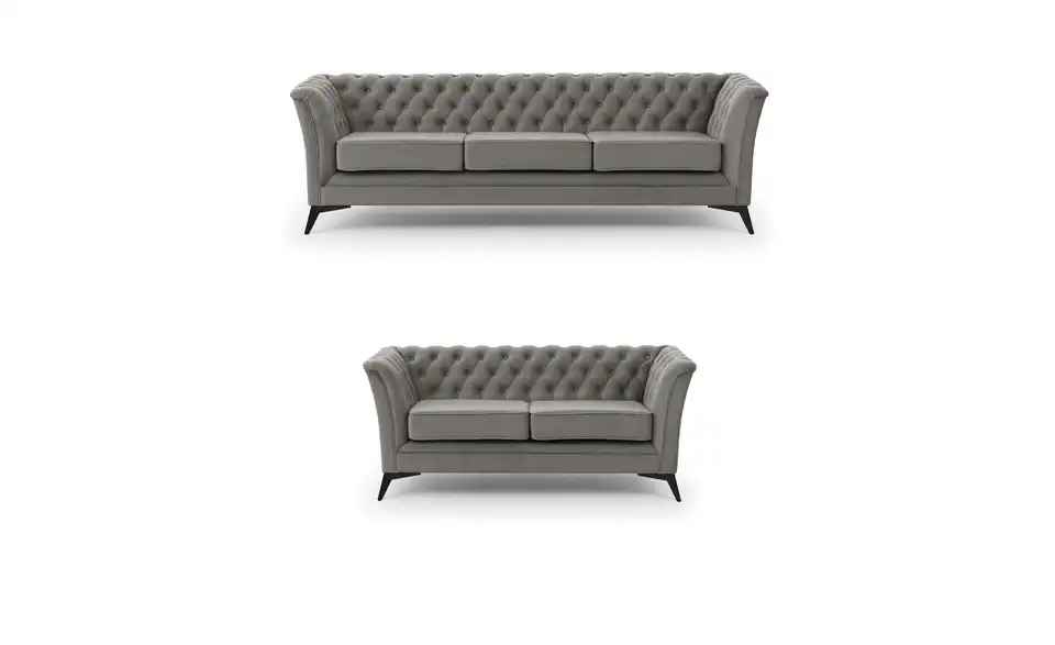 Chesterfield Polstergarnitur 3+2 Wilhelm, Frontansicht