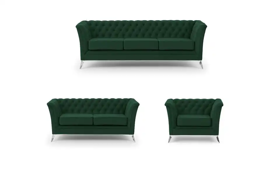 Chesterfield Polstergarnitur 3+2+1 Wilhelm, Frontansicht
