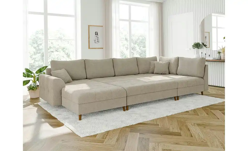 Wohnlandschaft mit Hocker, in Wohnsituation