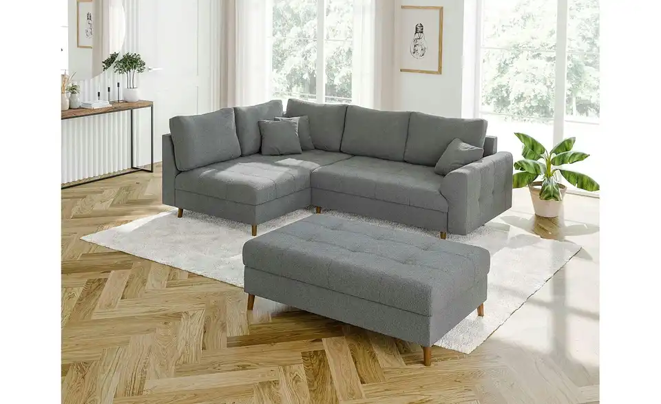 S-STYLE Ecksofa mit Hocker Lars, in Wohnsituation
