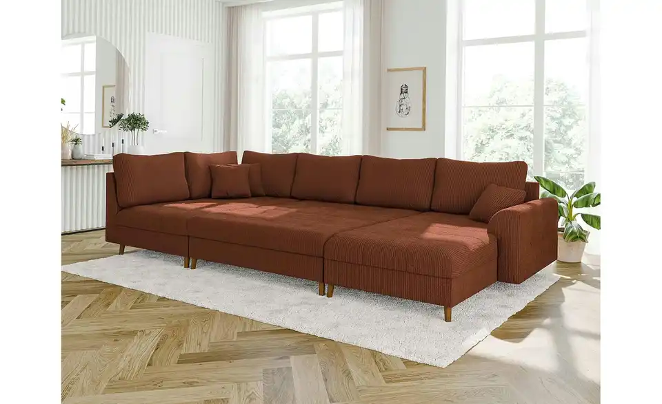 Wohnlandschaft mit Hocker, in Wohnsituation