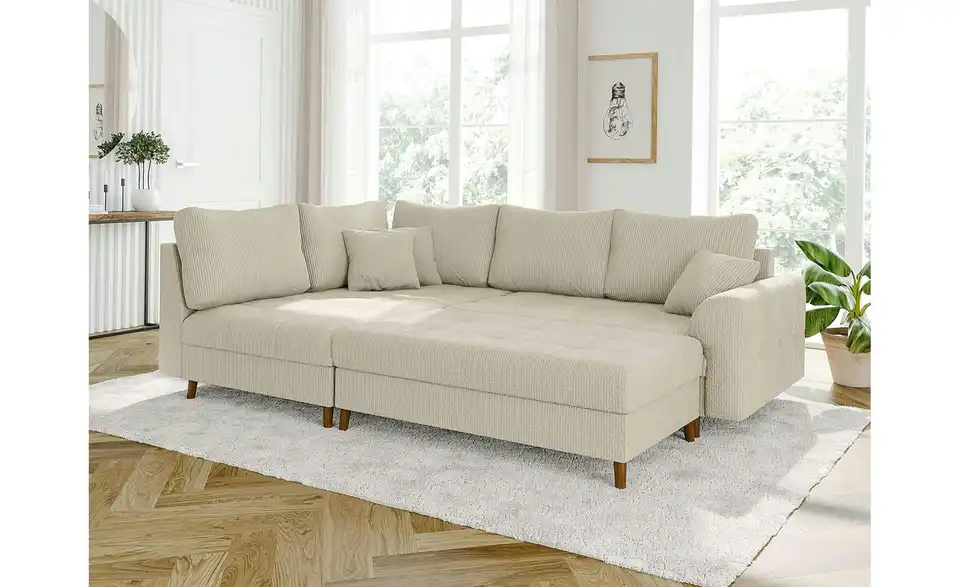 S-STYLE Ecksofa mit Hocker Maya, in Wohnsituation