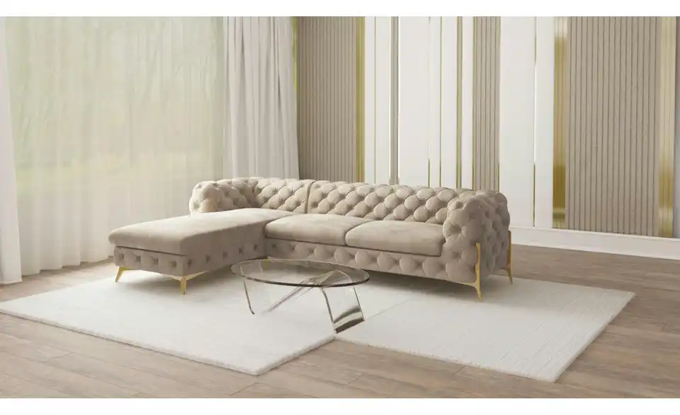 Chesterfield Ecksofa Natalie, in Wohnsituation