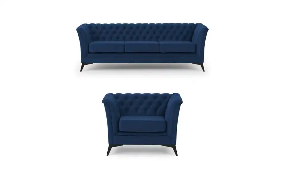 Chesterfield Polstergarnitur 3+1 Wilhelm, Frontansicht