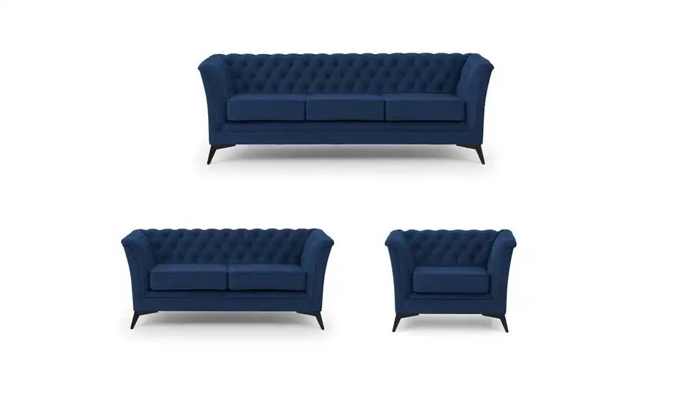 Chesterfield Polstergarnitur 3+2+1 Wilhelm, Frontansicht