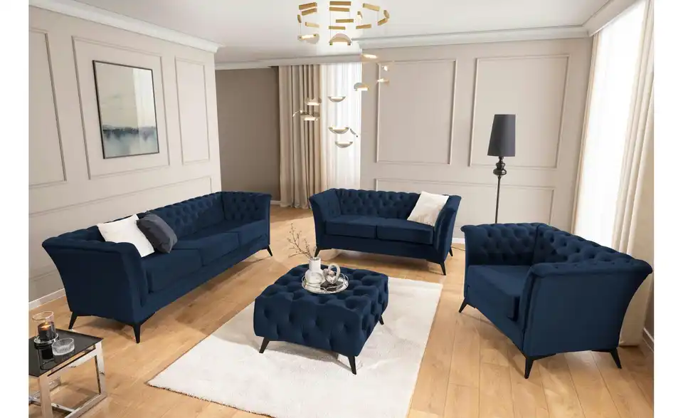 S-STYLE Chesterfield Polstergarnitur 2+1 Wilhelm, in Wohnsituation