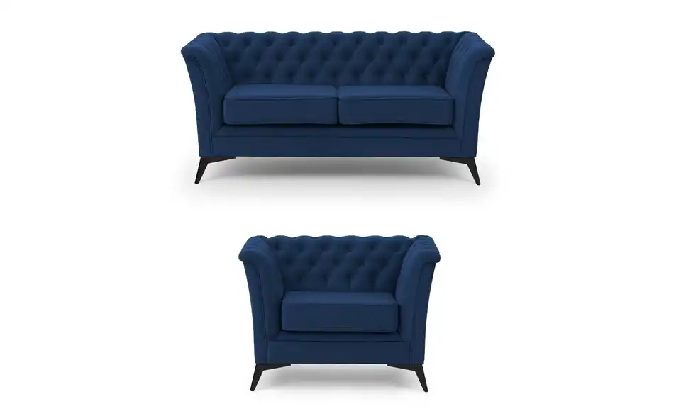 S-STYLE Chesterfield Polstergarnitur 2+1 Wilhelm, Frontansicht