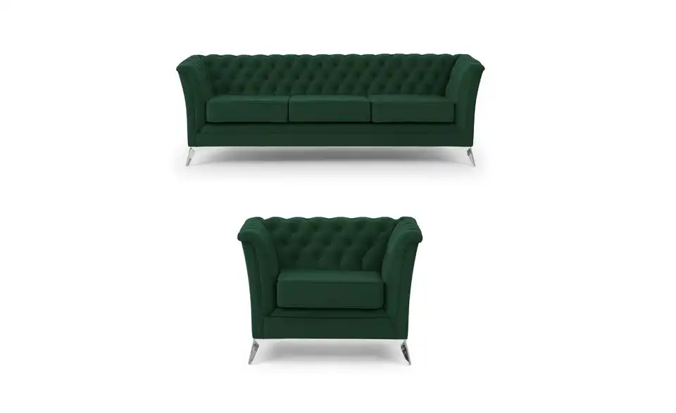 Chesterfield Polstergarnitur 3+1 Wilhelm, Frontansicht