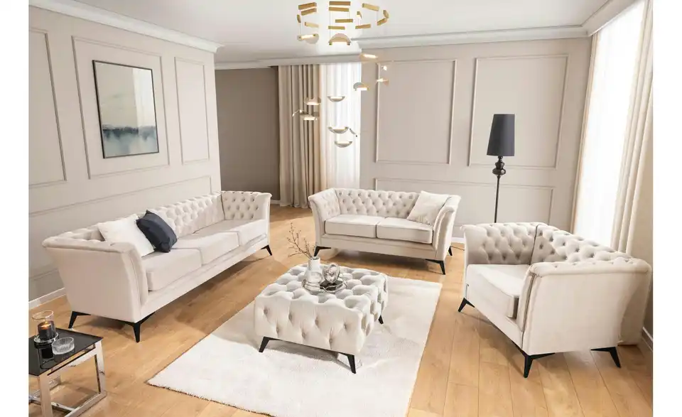 S-STYLE Chesterfield Einzelsofa Wilhelm, in Wohnsituation