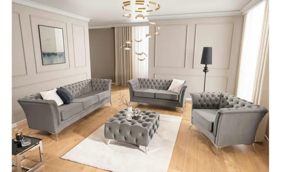 S-STYLE Chesterfield Einzelsofa Wilhelm, in Wohnsituation