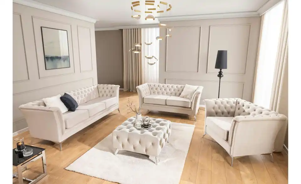 S-STYLE Chesterfield Einzelsofa Wilhelm, in Wohnsituation